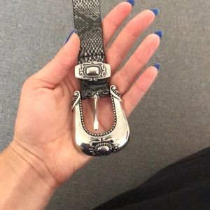 Snakeskin belt.